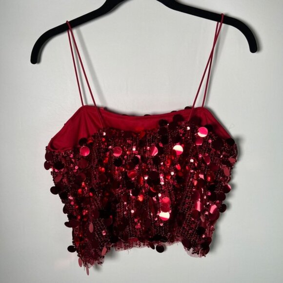 NWT THIRTY / THIRTY Bubble Sequined Sleeveless Spaghetti Blouse Size M - Picture 3 of 15